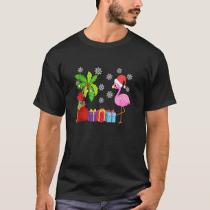 Flamingo Santa Hat Christmas In July Hawaiian  Hol T-Shirt