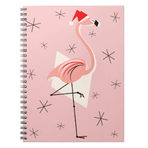 Flamingo Santa Pink notebook
