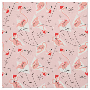 Flamingo Santas Pink Multi small pattern fabric