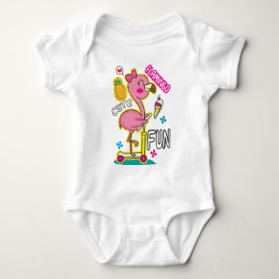 Flamingo scooter baby bodysuit