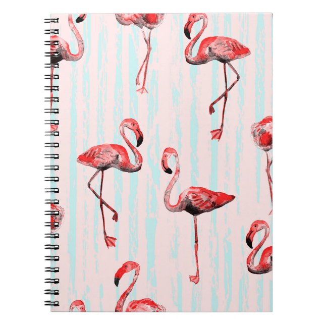 Flamingo seamless pattern notebook (Front)