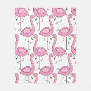 Flamingo seamless pattern, vintage exotic design fleece blanket
