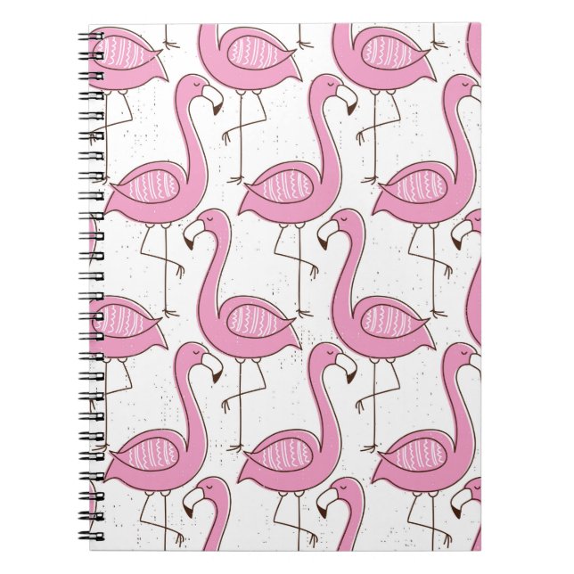 Flamingo seamless pattern, vintage exotic design  notebook (Front)