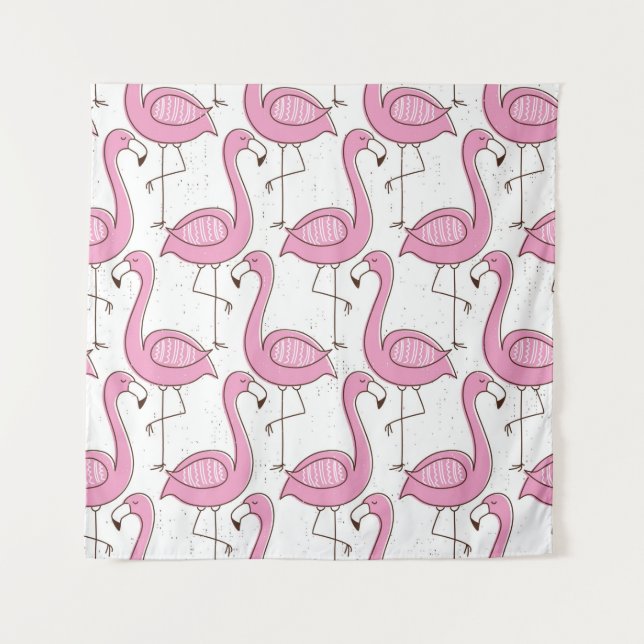 Flamingo seamless pattern, vintage exotic design  tapestry (Front)