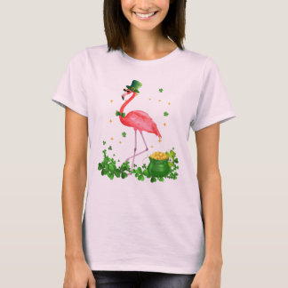 Flamingo, Shamrock, Irish, Pink flamingo T-Shirt