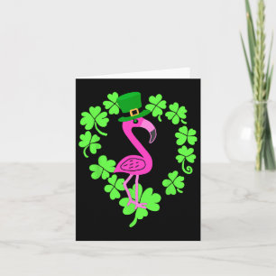 Flamingo Shamrock St Patricks Day Animal  Card