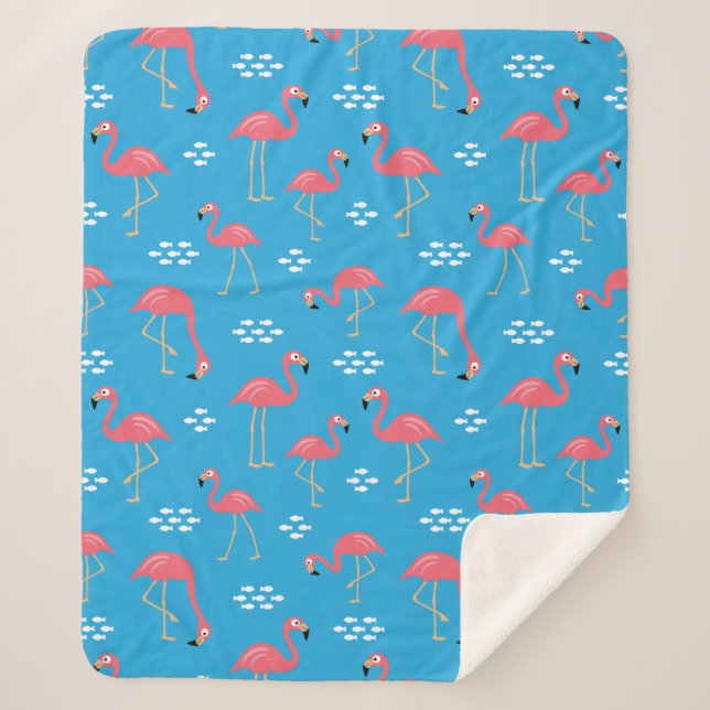Flamingo Sherpa Blanket (Front)