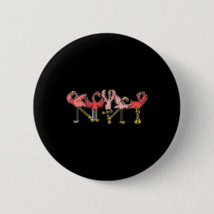 Flamingo Shirt Womens Girls Cute Dancing Flamingo 6 Cm Round Badge