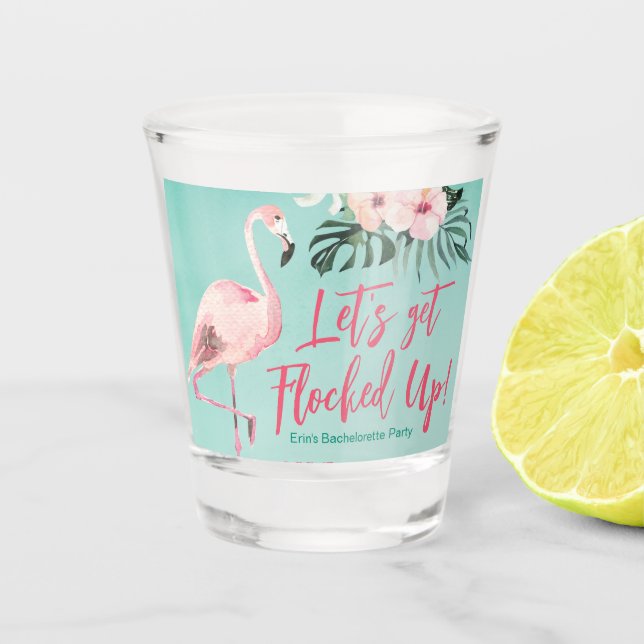 Flamingo Shot Glass Tropical Bachelorette Party (Front)