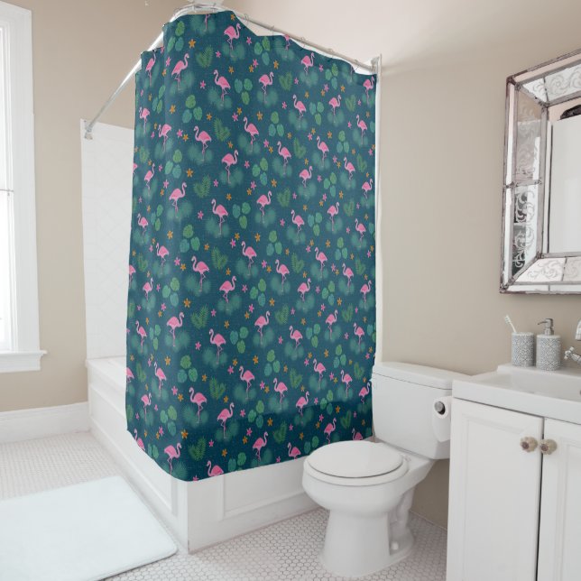Flamingo Shower Curtain (In Situ)