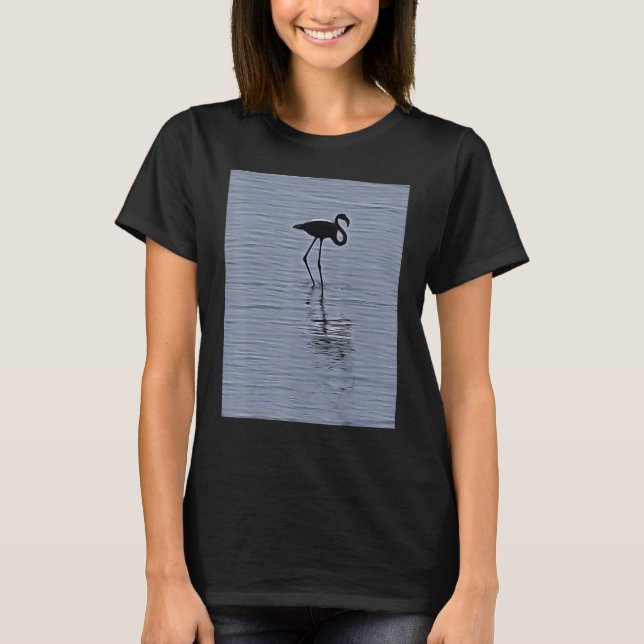 Flamingo Silhouette Acrylic Art T-Shirt (Front)