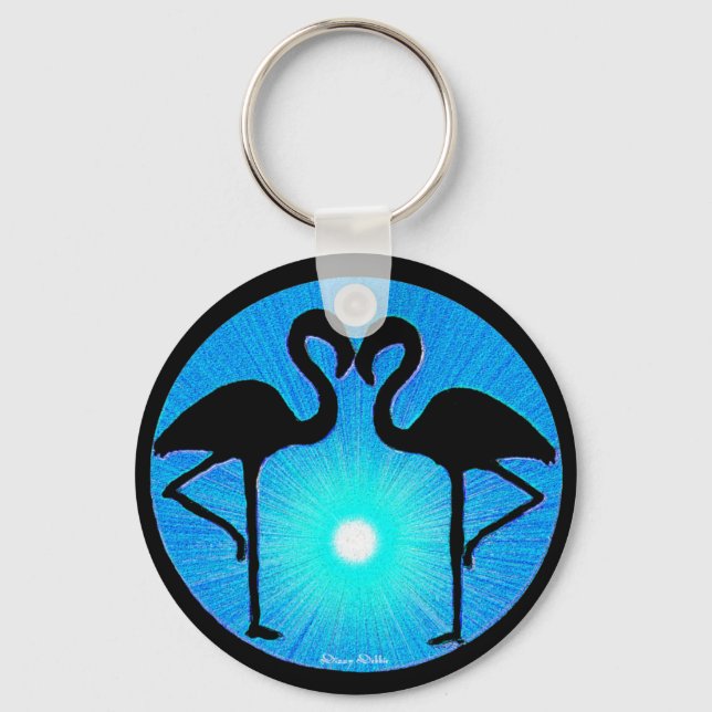 Flamingo Silhouette Key Chain (Front)