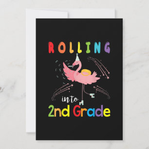 Flamingo Skater Student Rolling Into 2nd Grade Thank You Card
