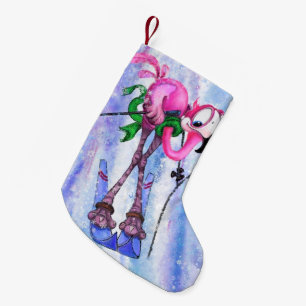 Flamingo Skier Christmas Stocking