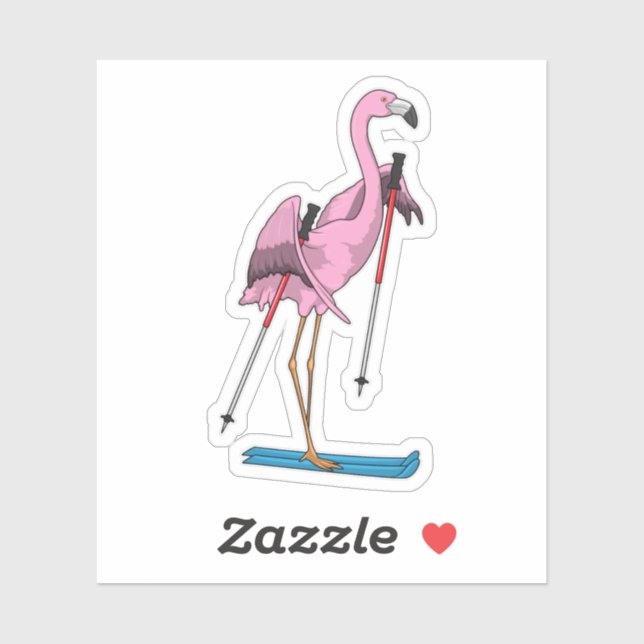 Flamingo Skier Ski (Sheet)