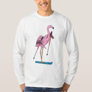 Flamingo Skier Ski T-Shirt