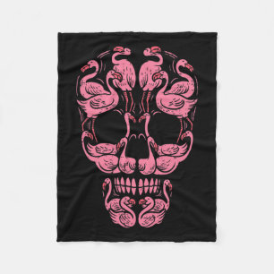 Flamingo Skull Breast Cancer Awareness Halloween W Fleece Blanket