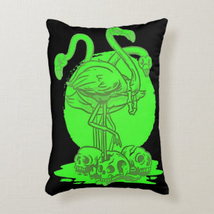Flamingo Skull Halloween Gift For Flamingo Lover Decorative Cushion