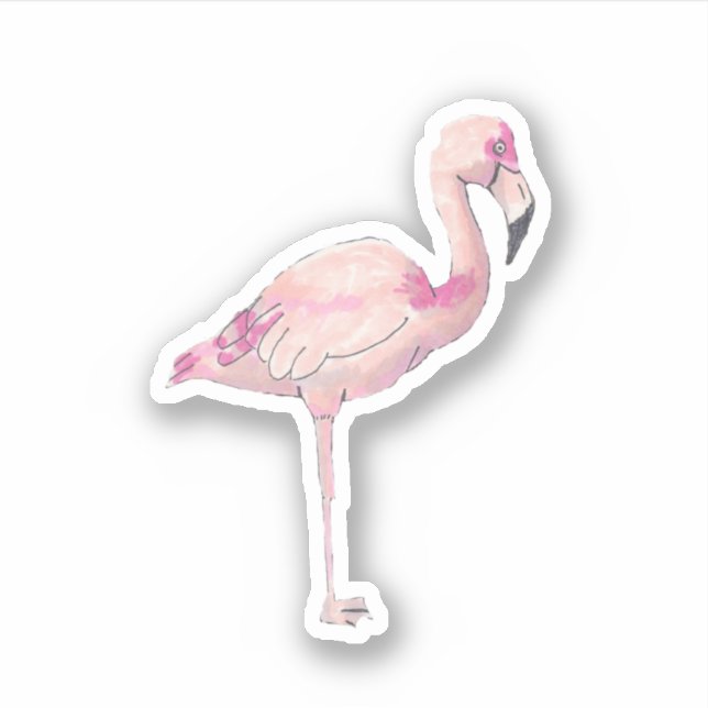 Flamingo small Vinyl Sticker (Front)