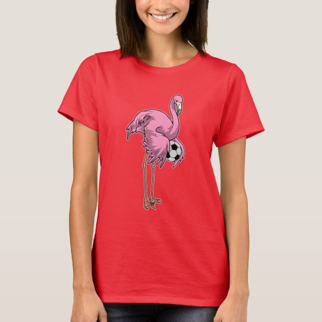 Flamingo Soccer player Soccer T-Shirt (Front)