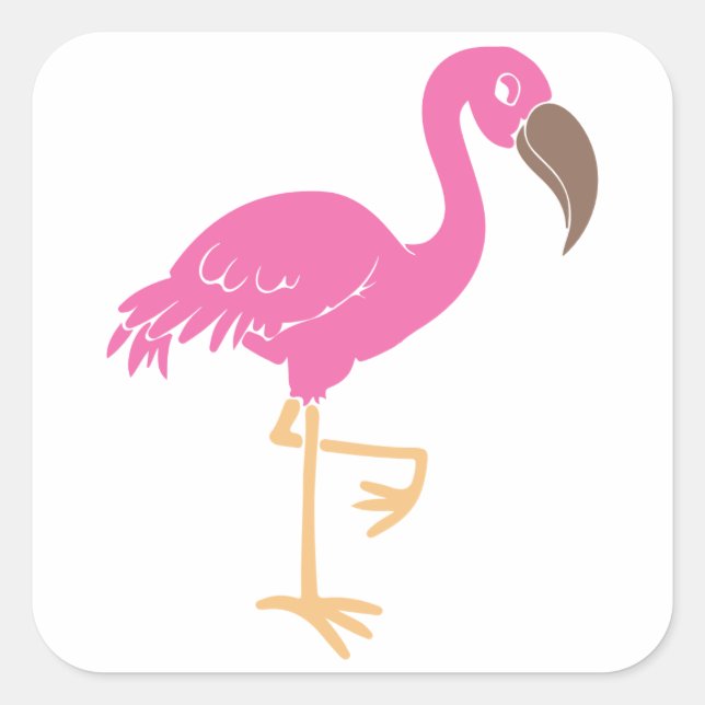Flamingo Square Sticker (Front)
