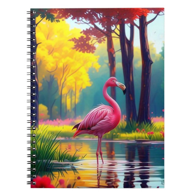 Flamingo Standing in The Lake-36547 Notebook (Front)