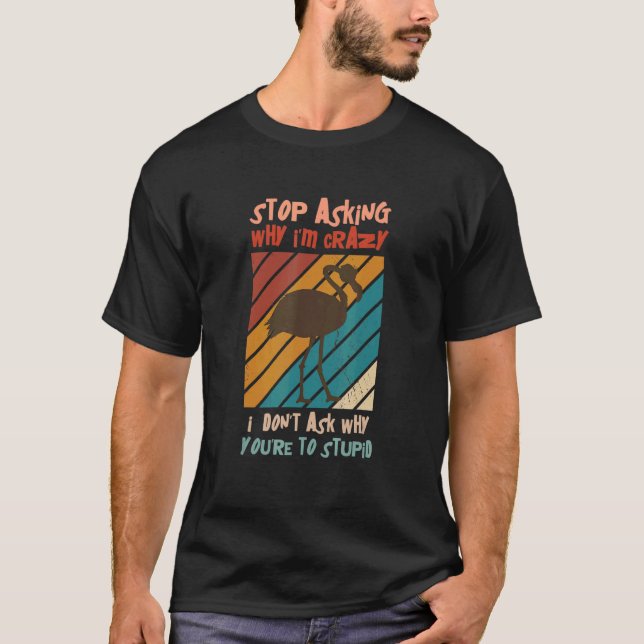 Flamingo Stop Asking Why I'm Crazy Flamingo  5 T-Shirt (Front)