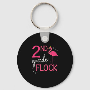 Flamingo Student Senior Happy 2nd Grade Flock Key Ring