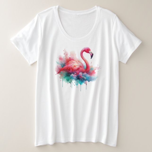 Flamingo Sublimation-95158 Plus Size T-Shirt (Design Front)