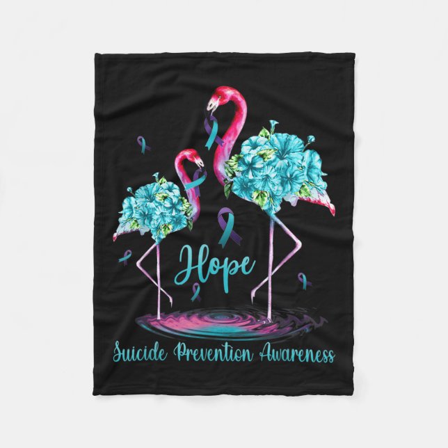 Flamingo Suicide Prevention Awareness  Fleece Blanket (Front)