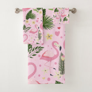 Flamingo Summer Collection One Design 8 Bath Towel Set