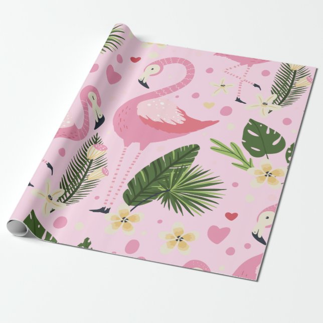 Flamingo Summer Collection One Design 8 Wrapping Paper (Unrolled)