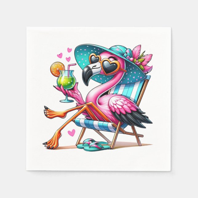 Flamingo summer cool napkin (Front)