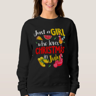 Flamingo Summer Just A Girl Who Loves Christmas In Sweatshirt