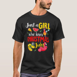 Flamingo Summer Just A Girl Who Loves Christmas In T-Shirt