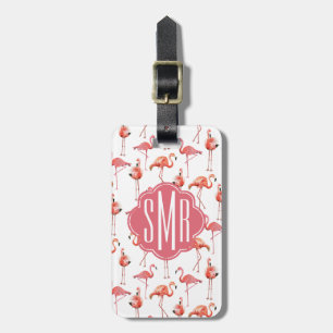 Flamingo Summer   Monogram   Luggage Tag