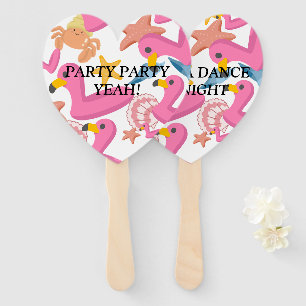 Flamingo summer party hand fan