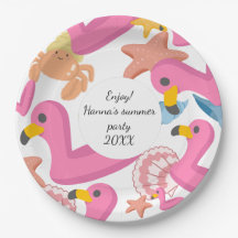 Flamingo summer party text