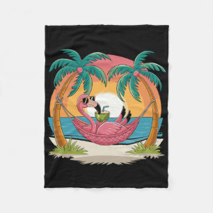 Flamingo Summer Vacation Family Matching Reunion Fleece Blanket