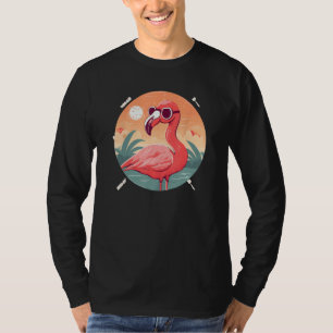 Flamingo Sunglasses Pink Bird Tropical Bird T-Shirt