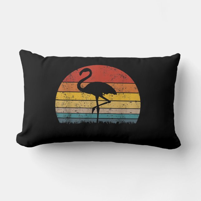 Flamingo Sunset Flamingo Gift Lumbar Cushion (Front)