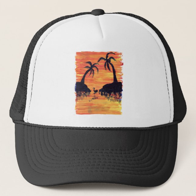Flamingo Sunset Trucker Hat (Front)