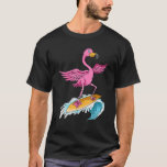Flamingo Surfer Summer Waves Surfboard Surfing Sur T-Shirt<br><div class="desc">Flamingo Surfer Summer Waves Surfboard Surfing Surf Waves</div>