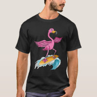 Flamingo Surfer Summer Waves Surfboard Surfing Sur