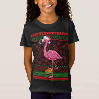 Flamingo Taco Santa Hat Mexican Tacos Ugly Christm T-Shirt