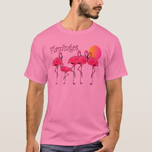 Flamingo Tango at Sunset--T-Shirts & Gifts T-Shirt (Front)