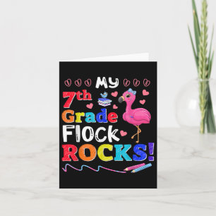 Flamingo Teacher Back To School My 7th Grade Flock Card