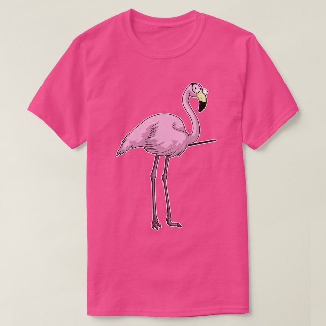 Flamingo Teacher Pointer T-Shirt (Design Front)