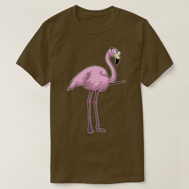 Flamingo Teacher Pointer T-Shirt (Design Front)