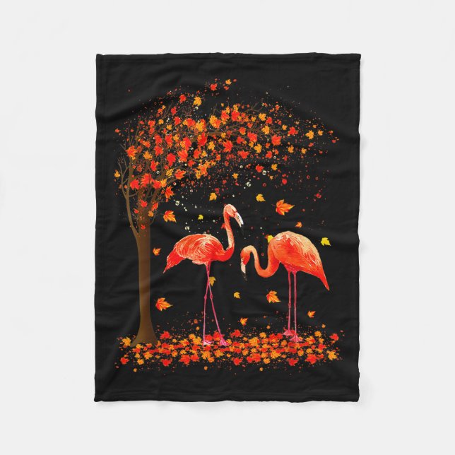 Flamingo Thanksgiving Halloween It's Fall Y'all Au Fleece Blanket (Front)